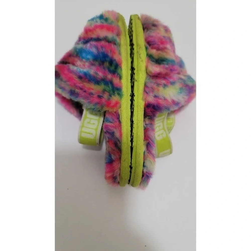 Colorful‎ Ugg Kids Fluffy Rainbow Sandals Size 10